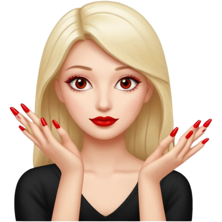 mulher roendo unhas emoji