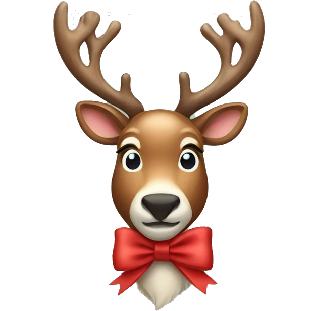 Reindeer with a bow emoji