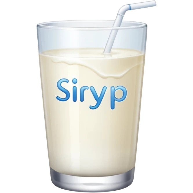 es como una bebida blanca y que diga siryp simple emoji