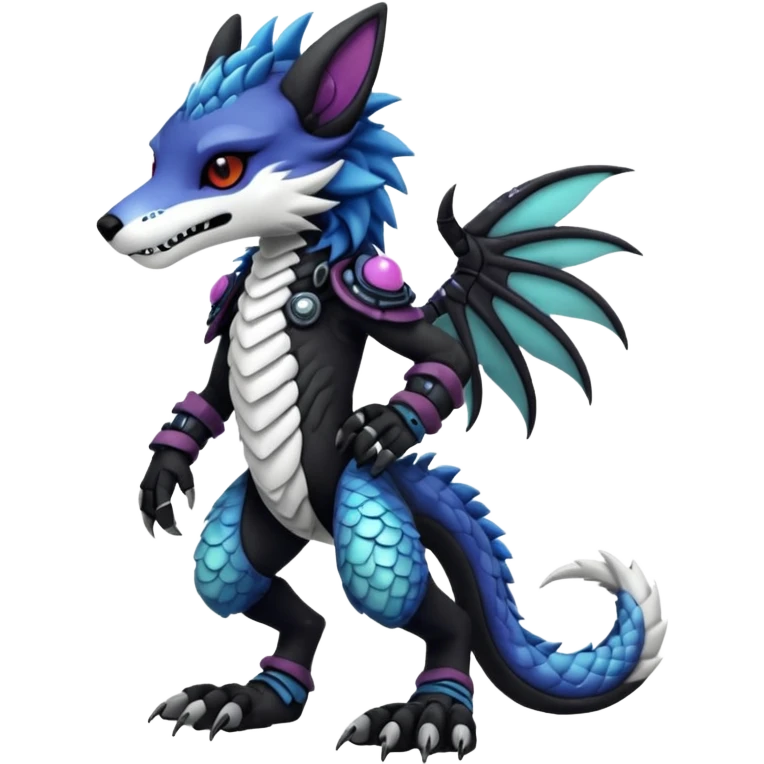 Cool gothic cute badass Scaley cyber-Vernid-Protogen-Primagen-Sergal-Fursuit-furry-fursona emoji