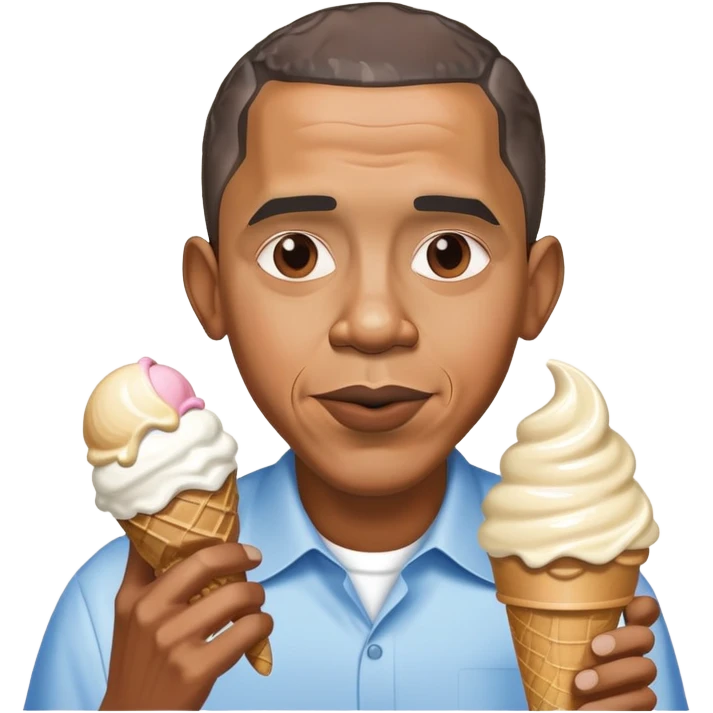Barack Obama eating ice cream emoji