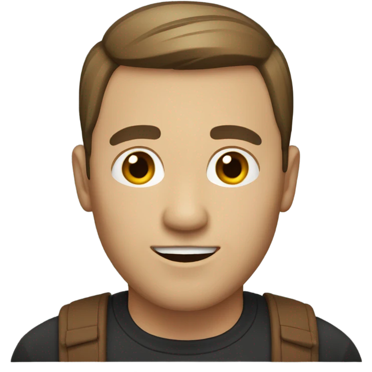 man with short brown combover hair emoji