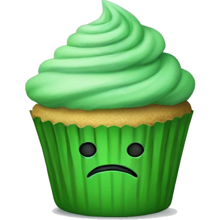 Sad green cupcake emoji