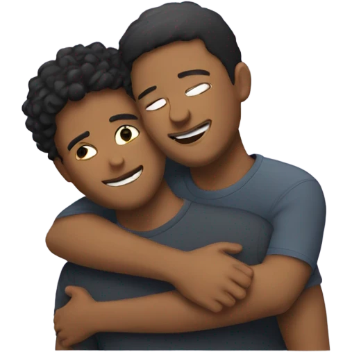 two friends hugging
 emoji