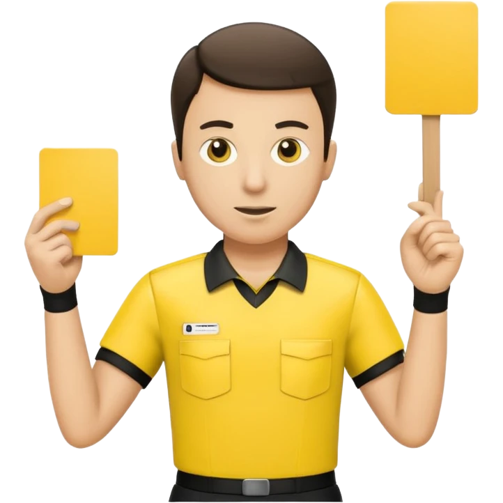 Referee, yellow emoji