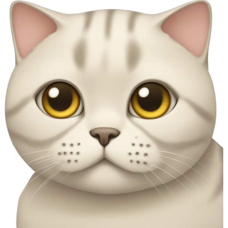 One chubby british shorthair cat in creme  emoji