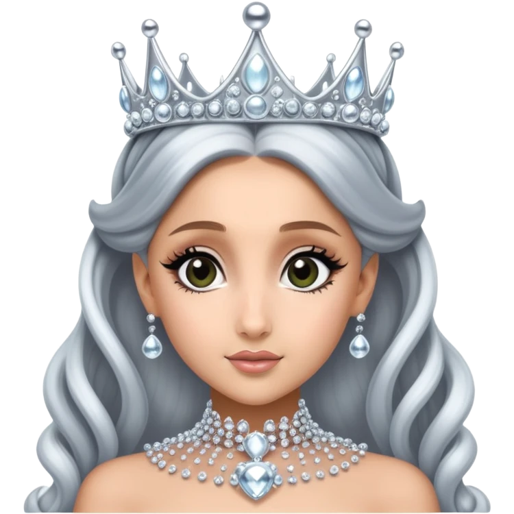 silver bubble crown worn by Ariana Grande as Glinda in the film Wicked, elegant, sparkling, detailed emoji