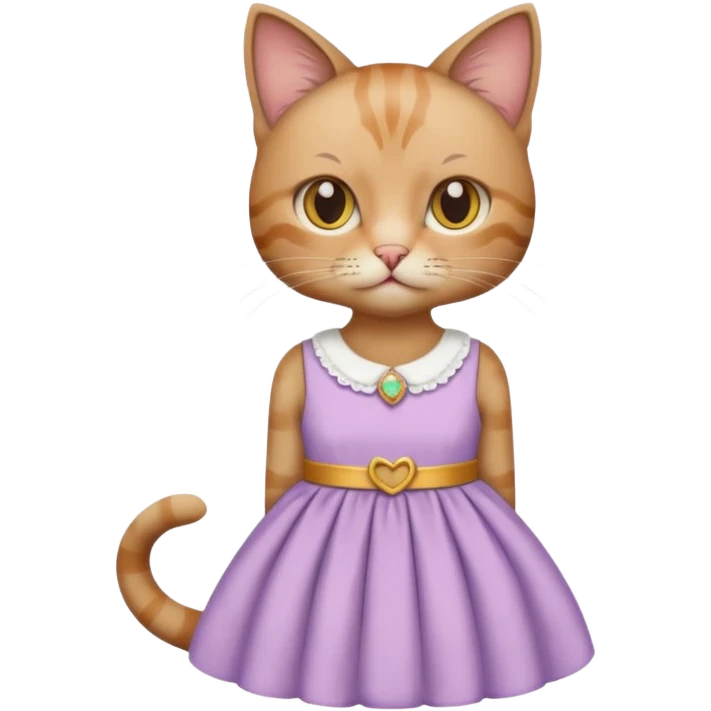 cat wearing a dress
 emoji