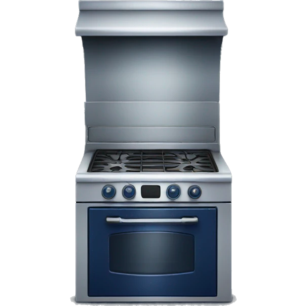 Realistic navy blue oven isolated.  emoji