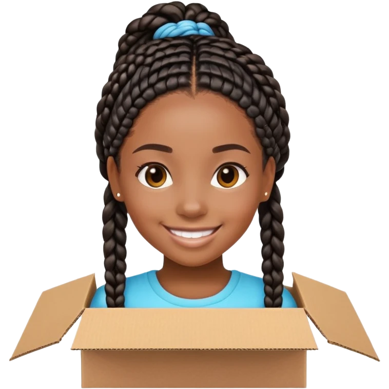 black girl with box braids  emoji