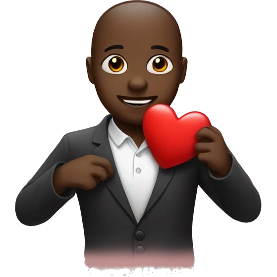 Black emoji holding a heart emoji