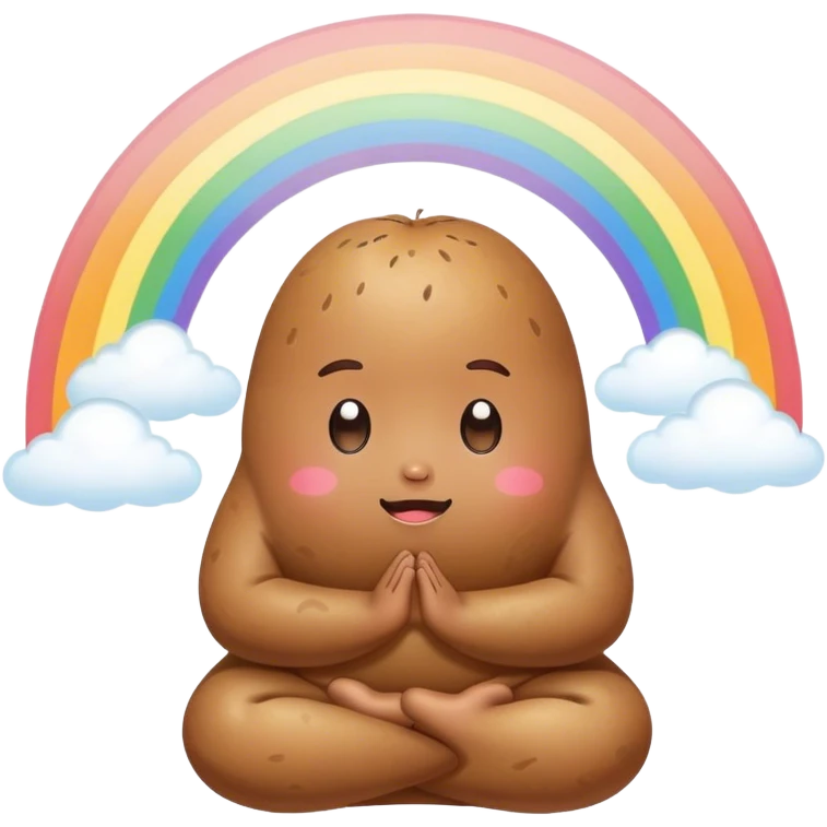 rainbow kawaii meditating potato landscape emoji