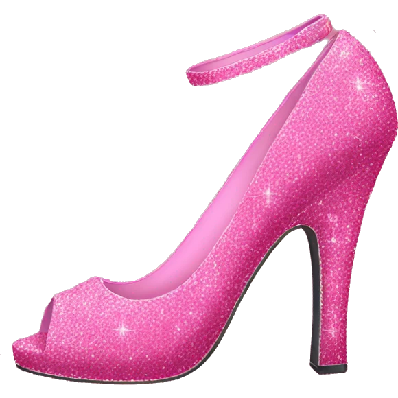 Pink glitter heel emoji