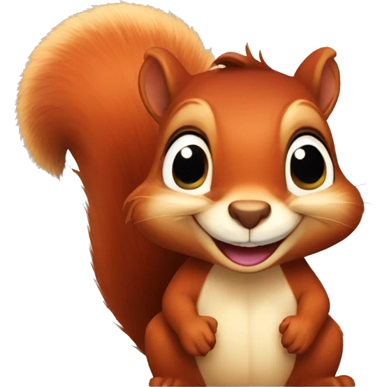 Cute red squirrel face smiling  emoji