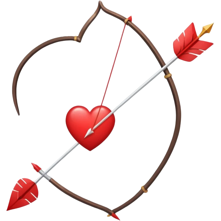 bow and arrow in a valentine’s day mood, with the arrow having a heart shape  emoji