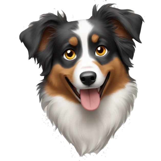 Australian shepherd flipping me of emoji