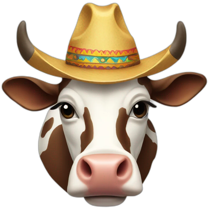 cow with sombrero and horns emoji