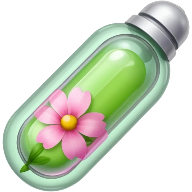 light green and pink floral vitamin capsule emoji