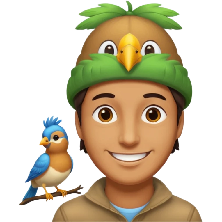 man with a bird hat emoji