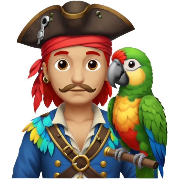 pirate and parrot emoji