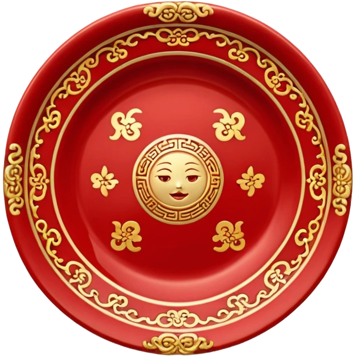 antique chinese red plate  emoji