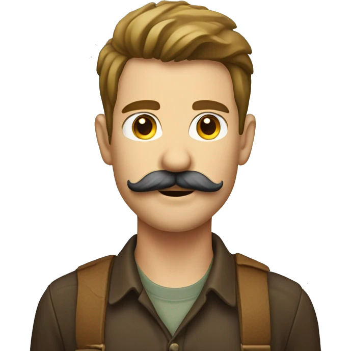 forester with mustache on upper lip only emoji
