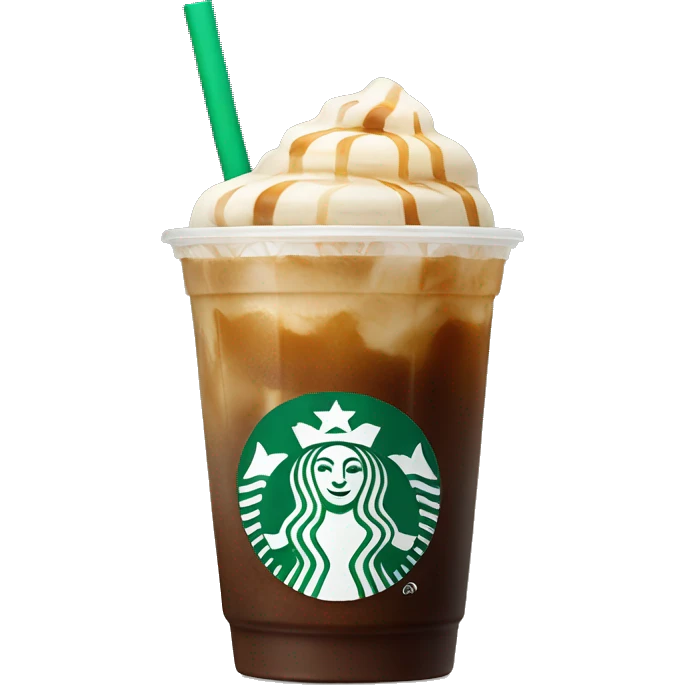 Starbuck ice coffee with ice cubes emoji