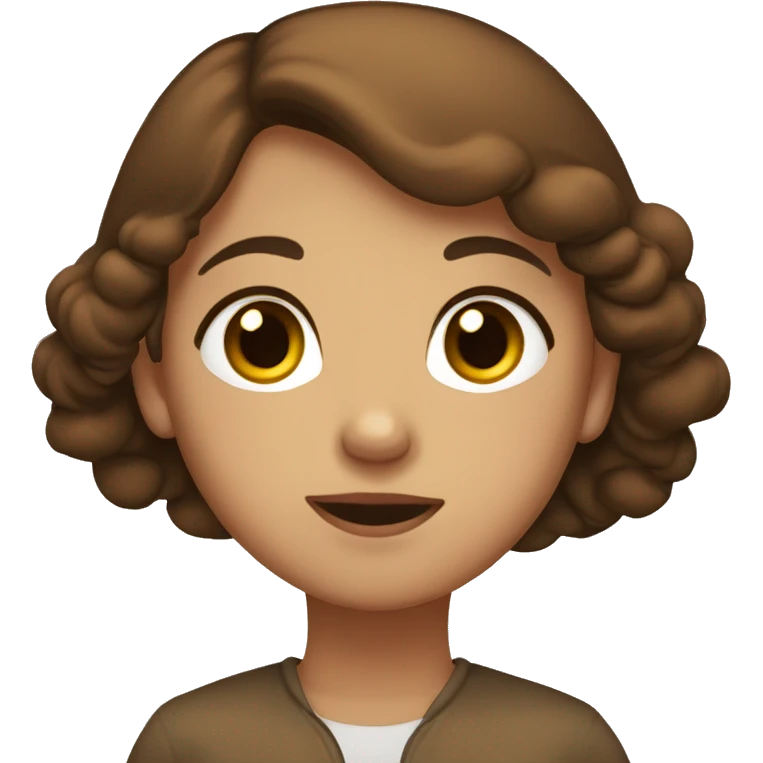 brown pelingese with the girl with brown hair and brown eyes emoji