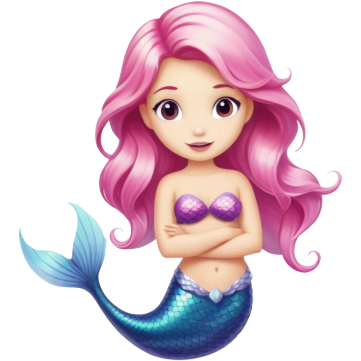 Mermaid with pink tail and blonde hair emoji