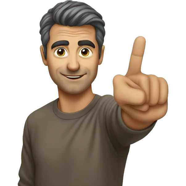 man pointing to is own head emoji