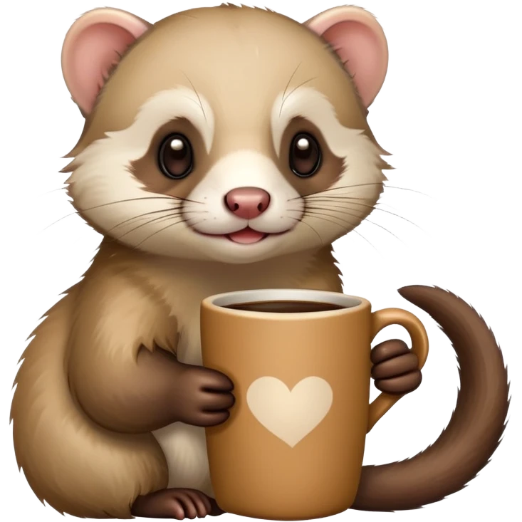 Ferret holding a coffee  emoji