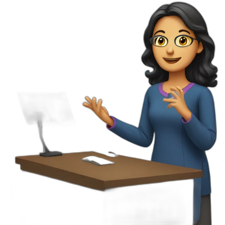 Teacher wearing kurti teaching a class emoji
