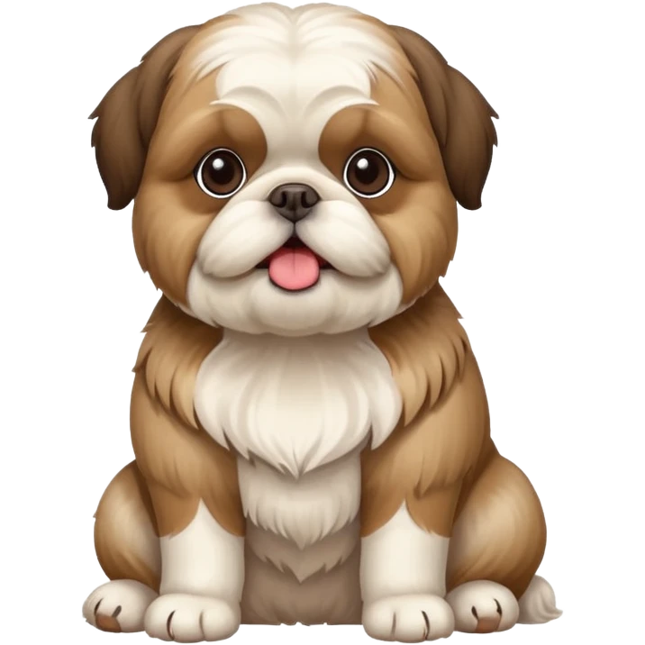 An overweight shih tzu dog sitting up on its hind legs begging for a treat  emoji