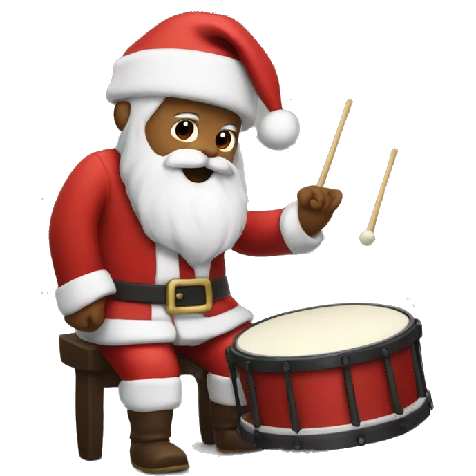 Santa playing the drums emoji