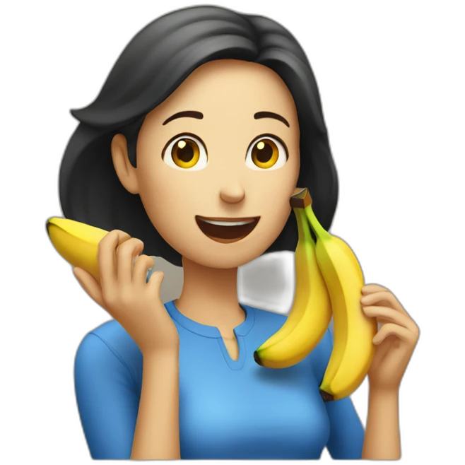 woman eating one banana emoji