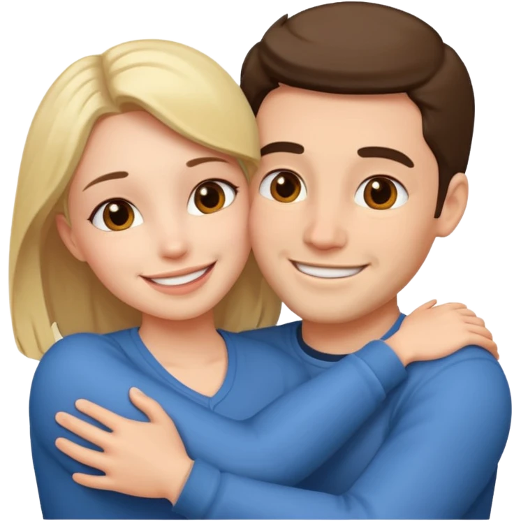 a man and a woman having a hug emoji