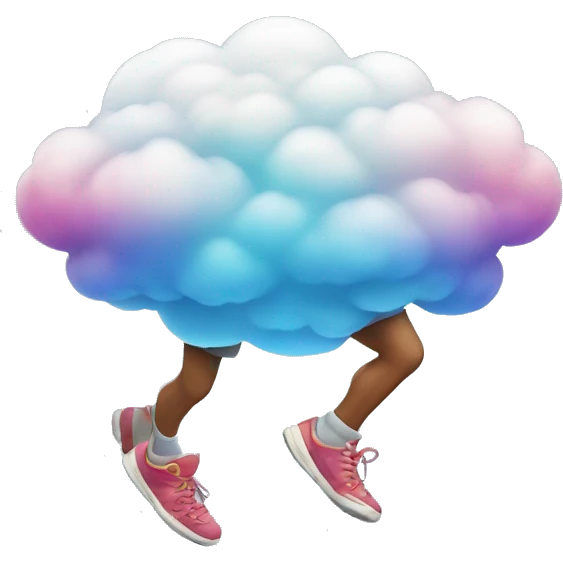 colorful cloud with legs running emoji