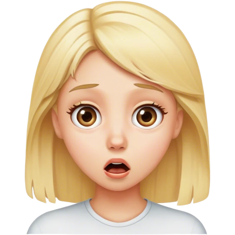 blonde girl shocked emoji