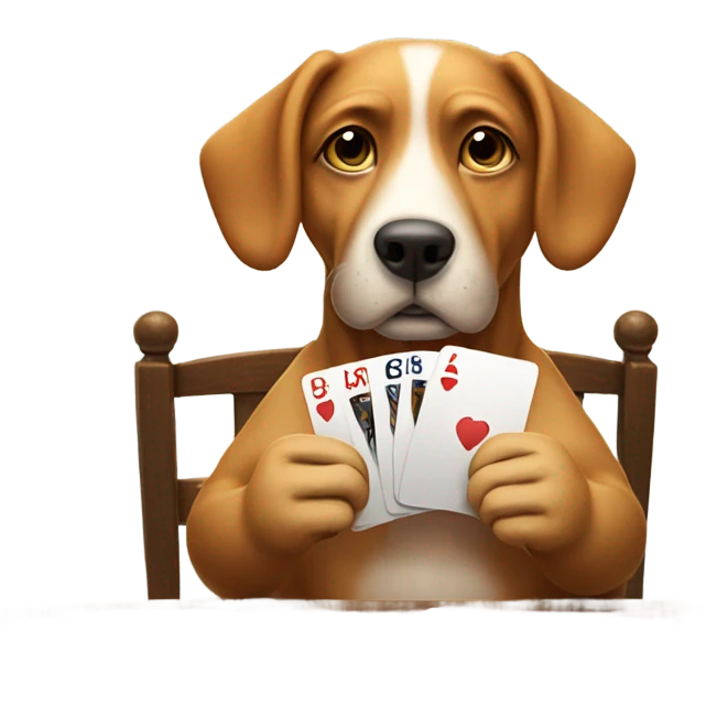 Dog and car playing cards emoji