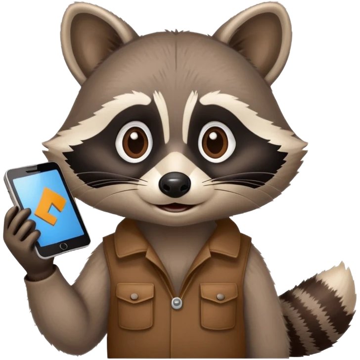 raccoon giving a PowerPoint presentation emoji