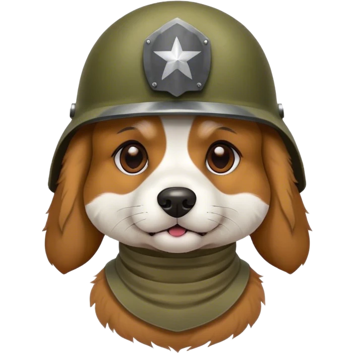 Dog with army helmet emoji