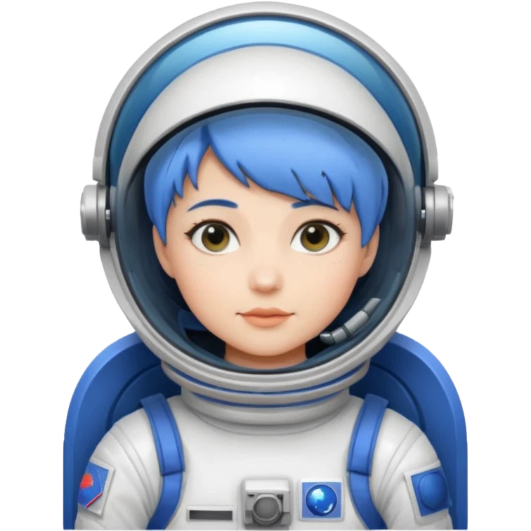 Female astronaut with short blue hair emoji