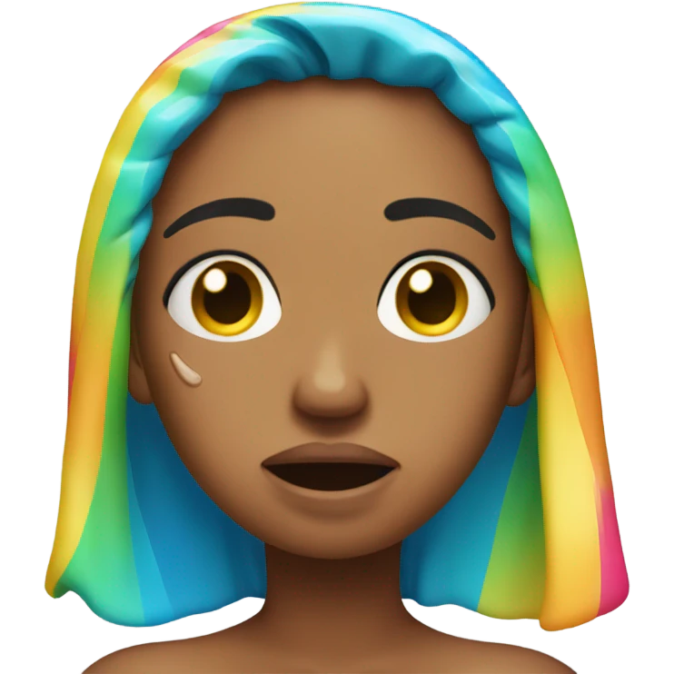 crying emoji with bikini emoji
