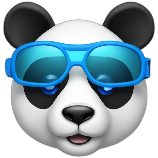 Panda head with blue swim goggles emoji