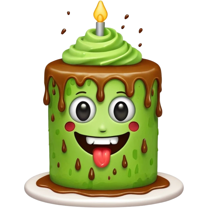 zombie cucumber cake with a dancer, emoji style emoji
