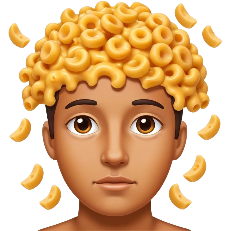 Mac and cheese bits on my head  emoji