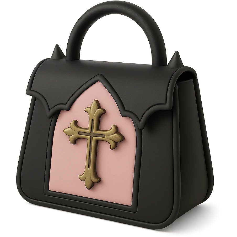 pink and black gothic purse emoji