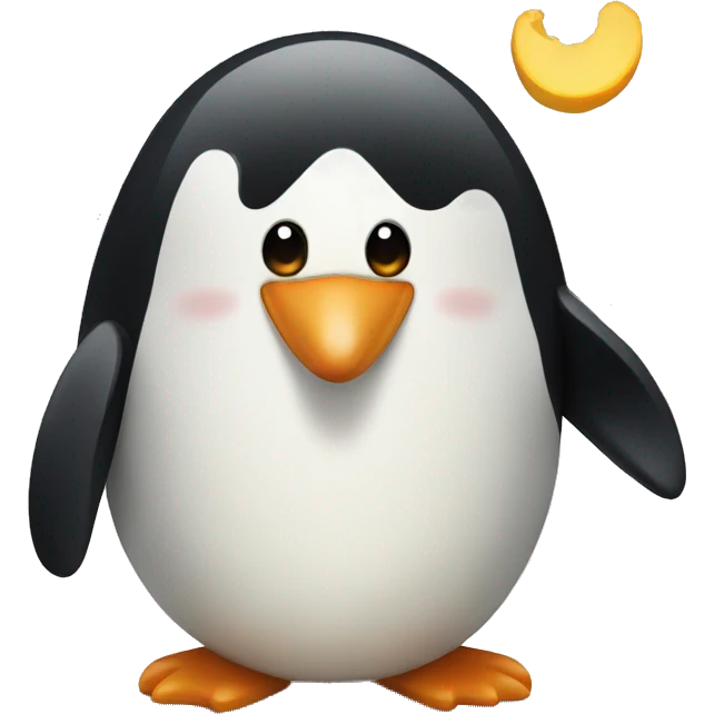 pinguin eating emoji