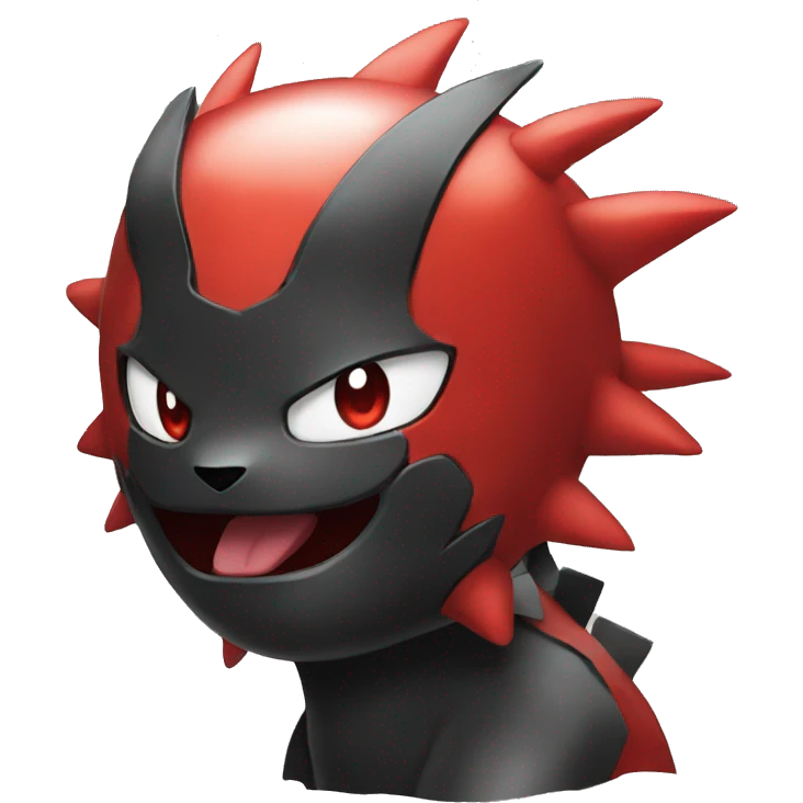 Shiny cool edgy black and red Pokémon emoji