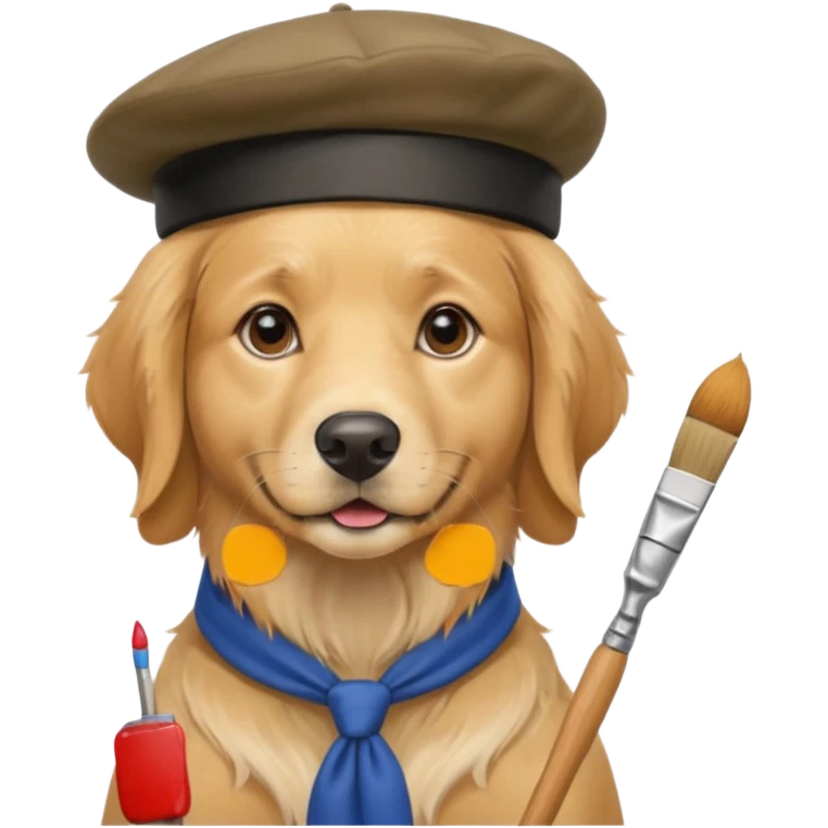 painter dog emoji